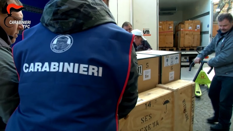 Rientro in Italia di reperti sequestrati dal nucleo Tutela del Patrimonio Culturale dei Carabinieri (fonte immagine: TPC)